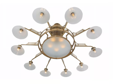 SNOOKER 10 - Handmade brass chandelier by Patinas Lighting - view 3